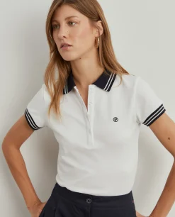 Polo piqué bicolor em algodão