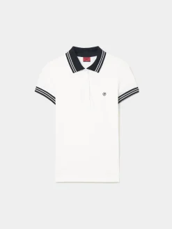 Polo piqué bicolor em algodão
