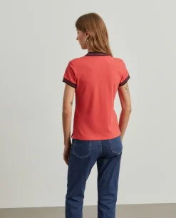 Polo piqué bicolor em algodão