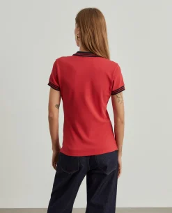 Polo piqué bicolor em algodão