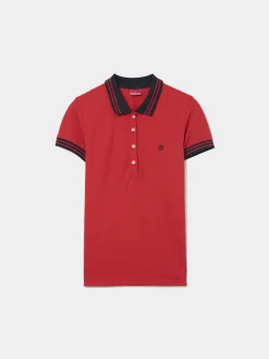 Polo piqué bicolor em algodão