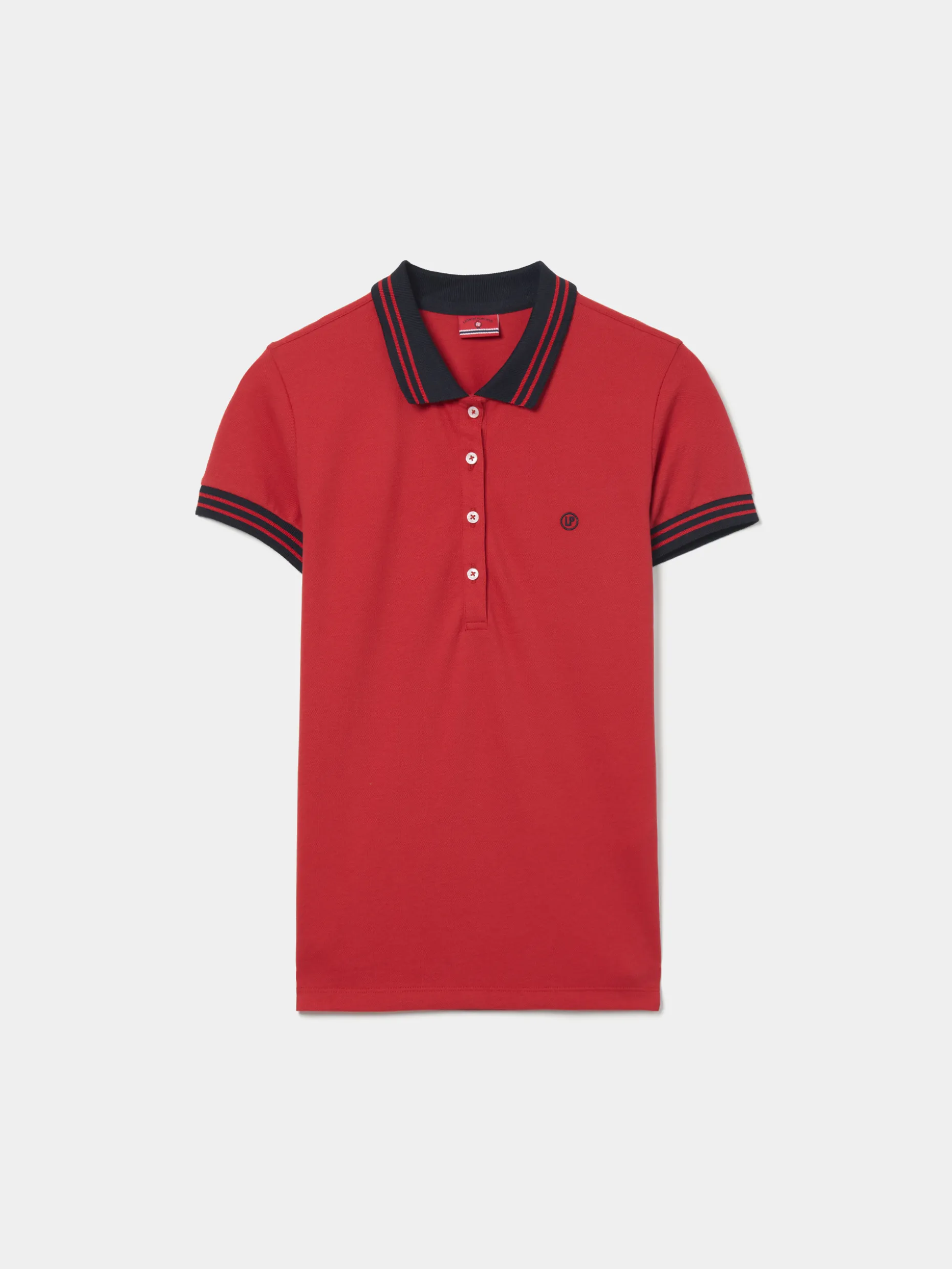 Polo piqué bicolor em algodão