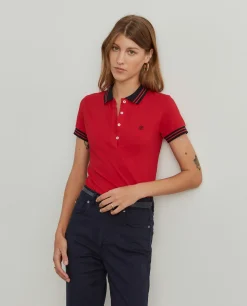 Polo piqué bicolor em algodão