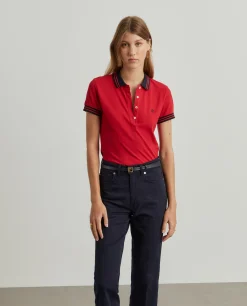 Polo piqué bicolor em algodão