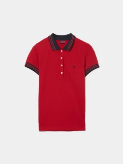 Polo piqué bicolor em algodão