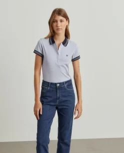 Polo piqué bicolor em algodão