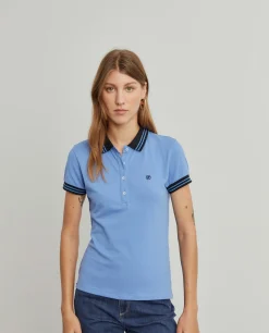 Polo piqué bicolor em algodão