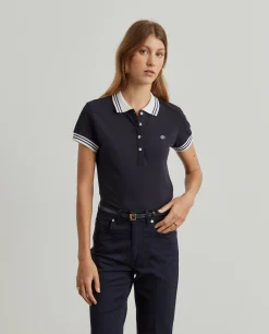 Polo piqué bicolor em algodão