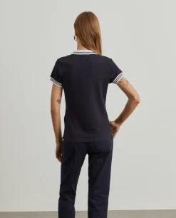 Polo piqué bicolor em algodão