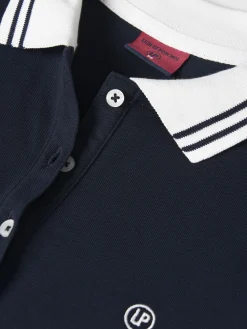 Polo piqué bicolor em algodão