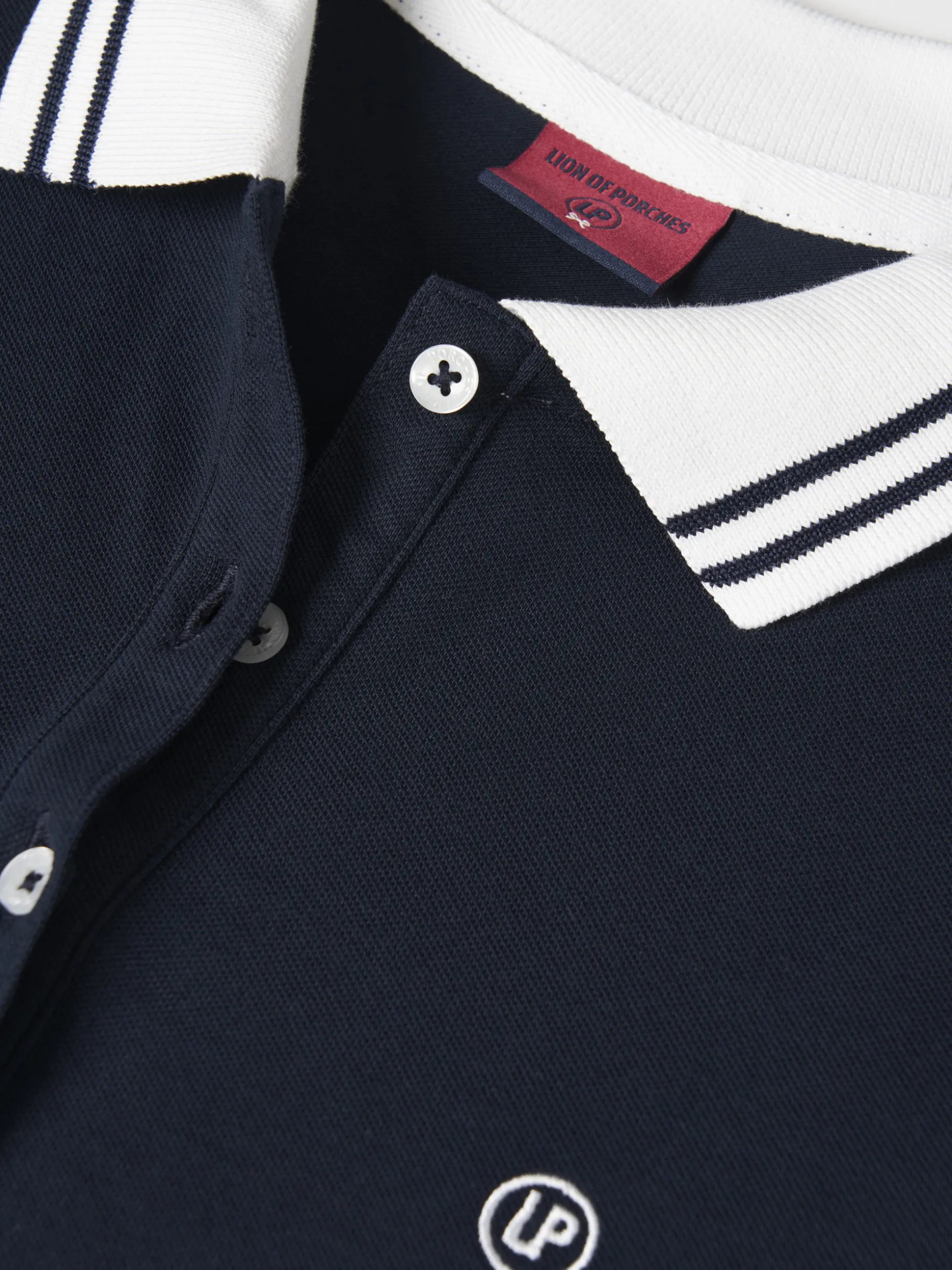 Polo piqué bicolor em algodão