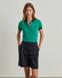 Polo piqué bicolor em algodão