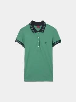 Polo piqué bicolor em algodão