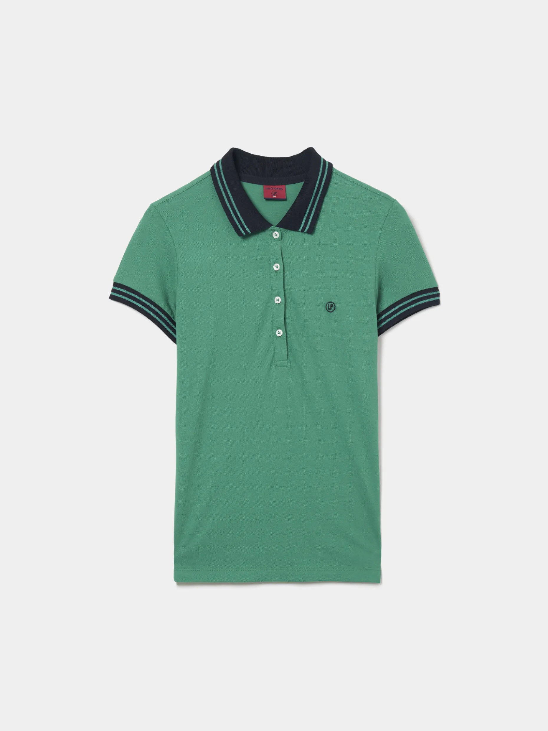 Polo piqué bicolor em algodão