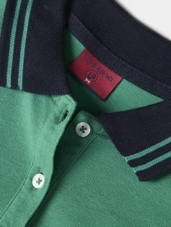 Polo piqué bicolor em algodão