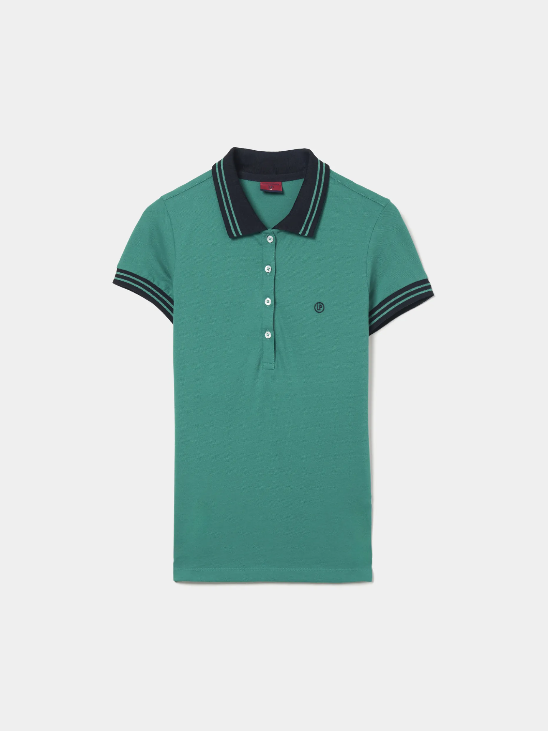 Polo piqué bicolor em algodão