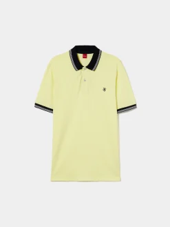 Polo piqué com riscas a contraste