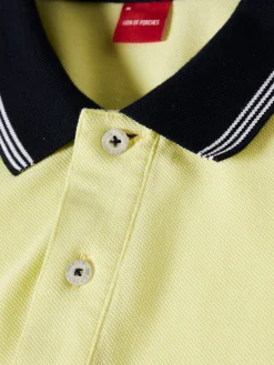 Polo piqué com riscas a contraste