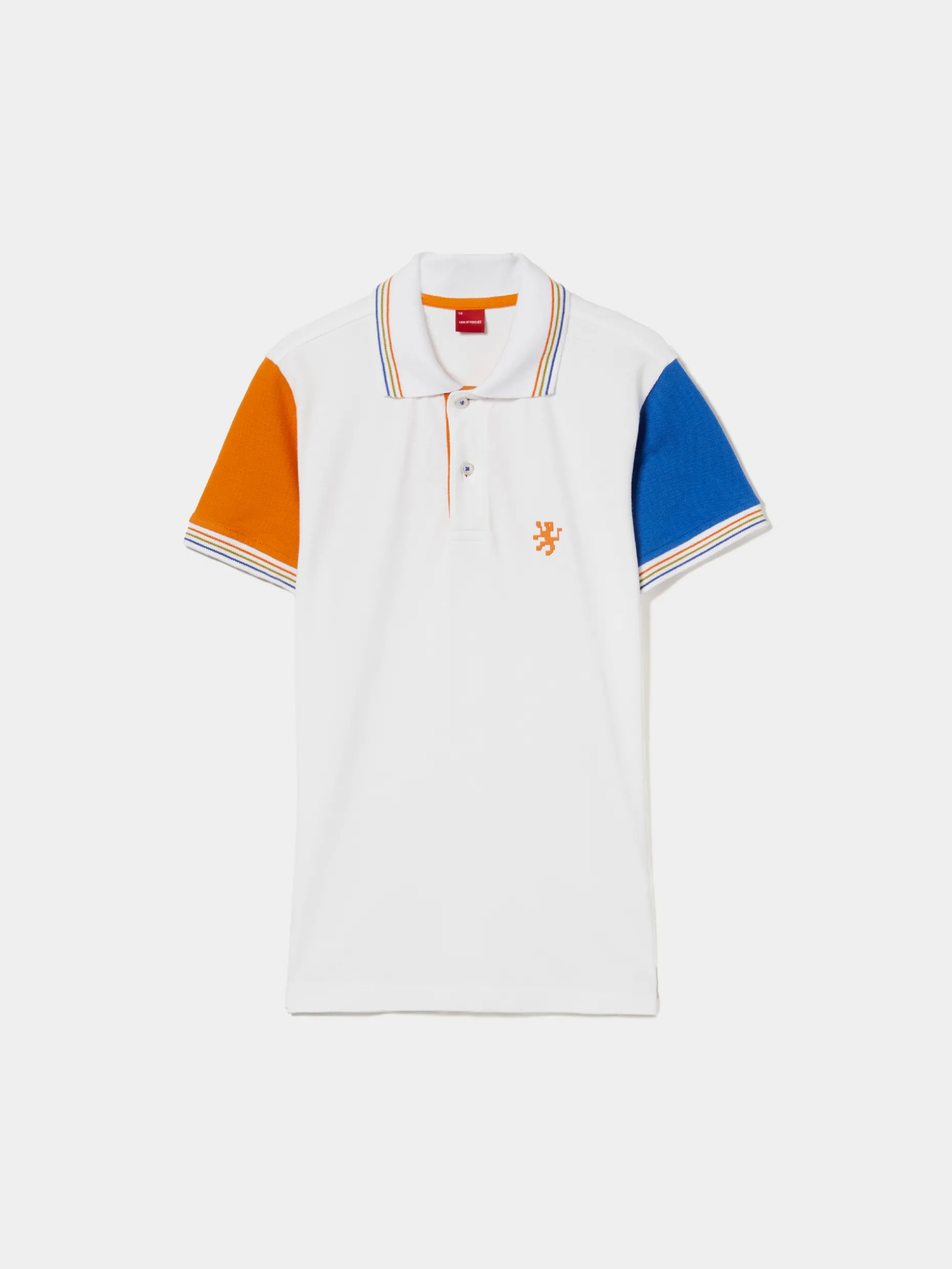 Polo piqué em algodão tricolor