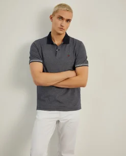 Polo piqué em malha bicolor