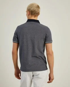 Polo piqué em malha bicolor