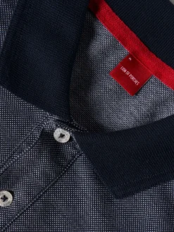 Polo piqué em malha bicolor