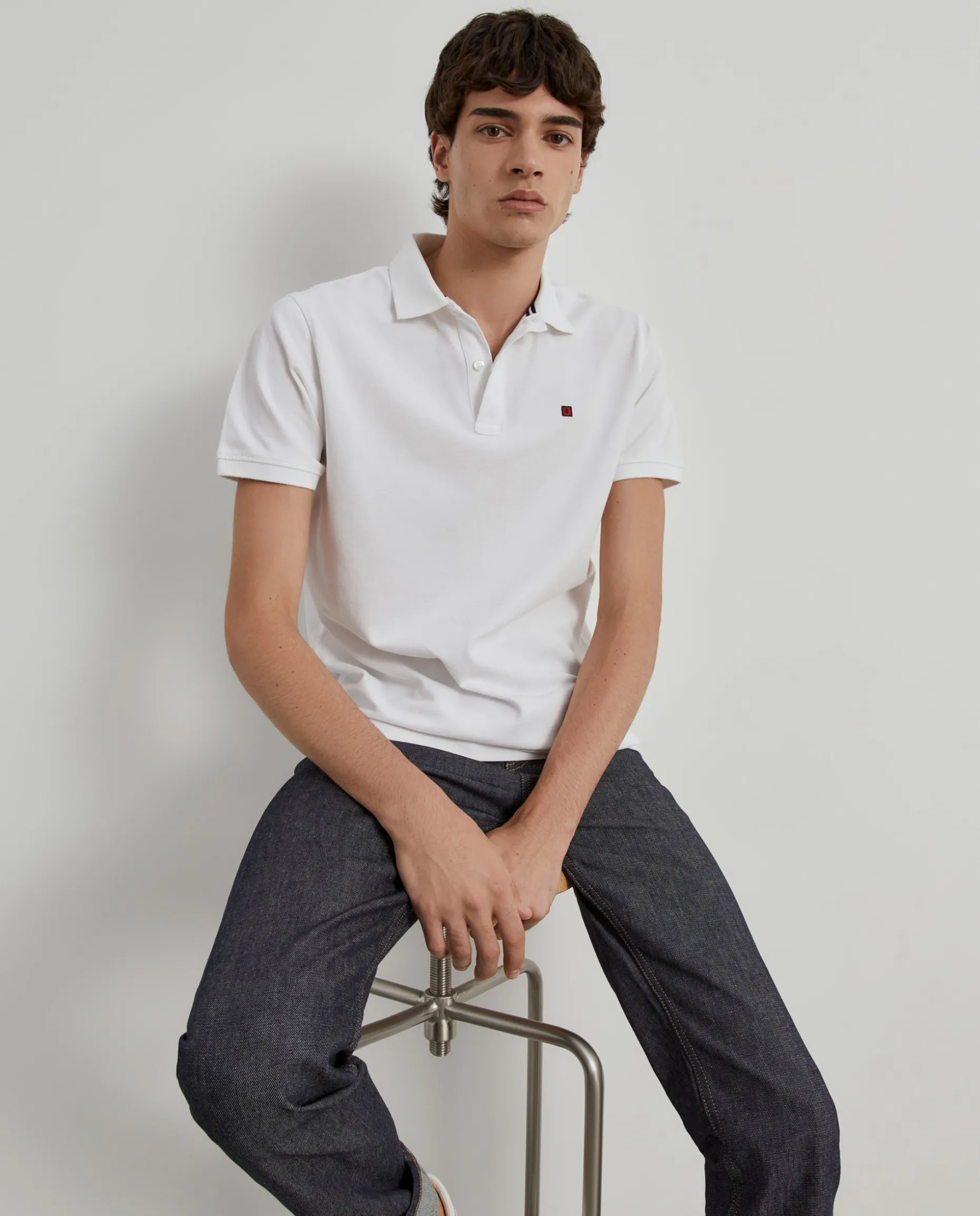 Polo piqué regular fit em algodão