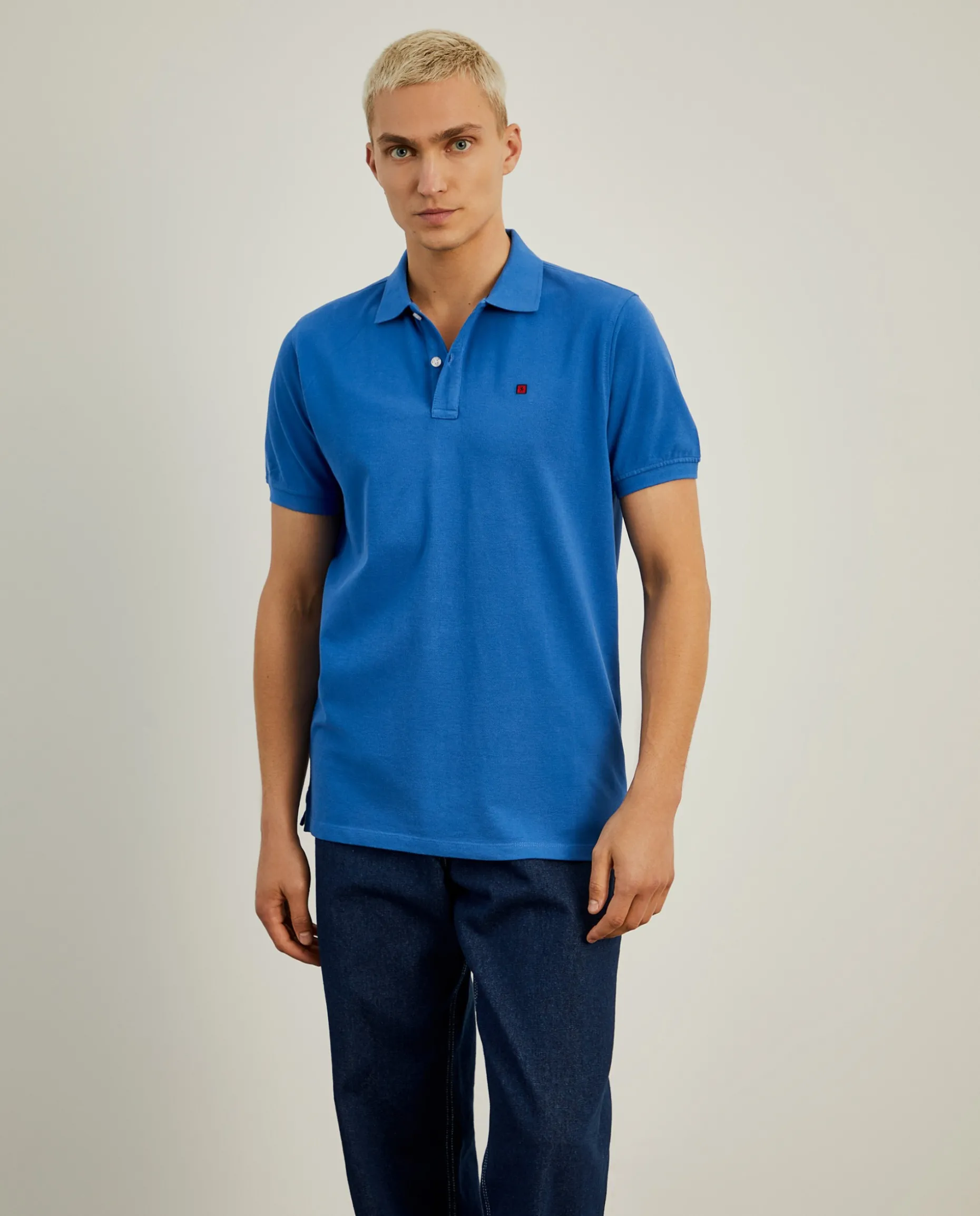 Polo piqué regular fit em algodão