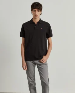Polo piqué regular fit em algodão