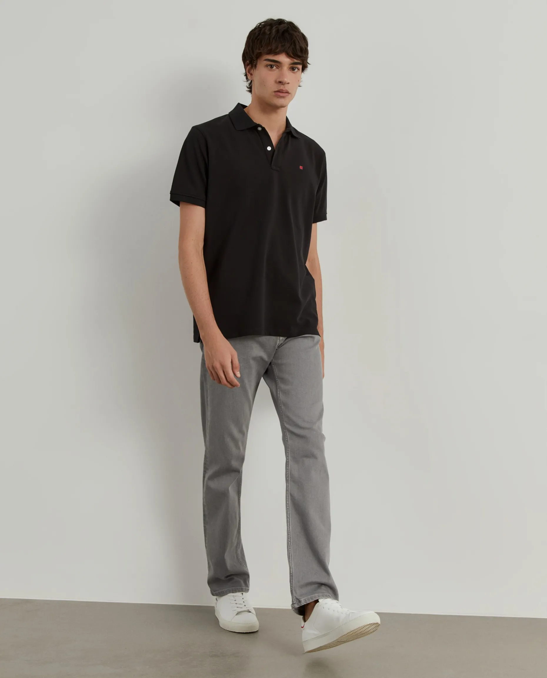 Polo piqué regular fit em algodão