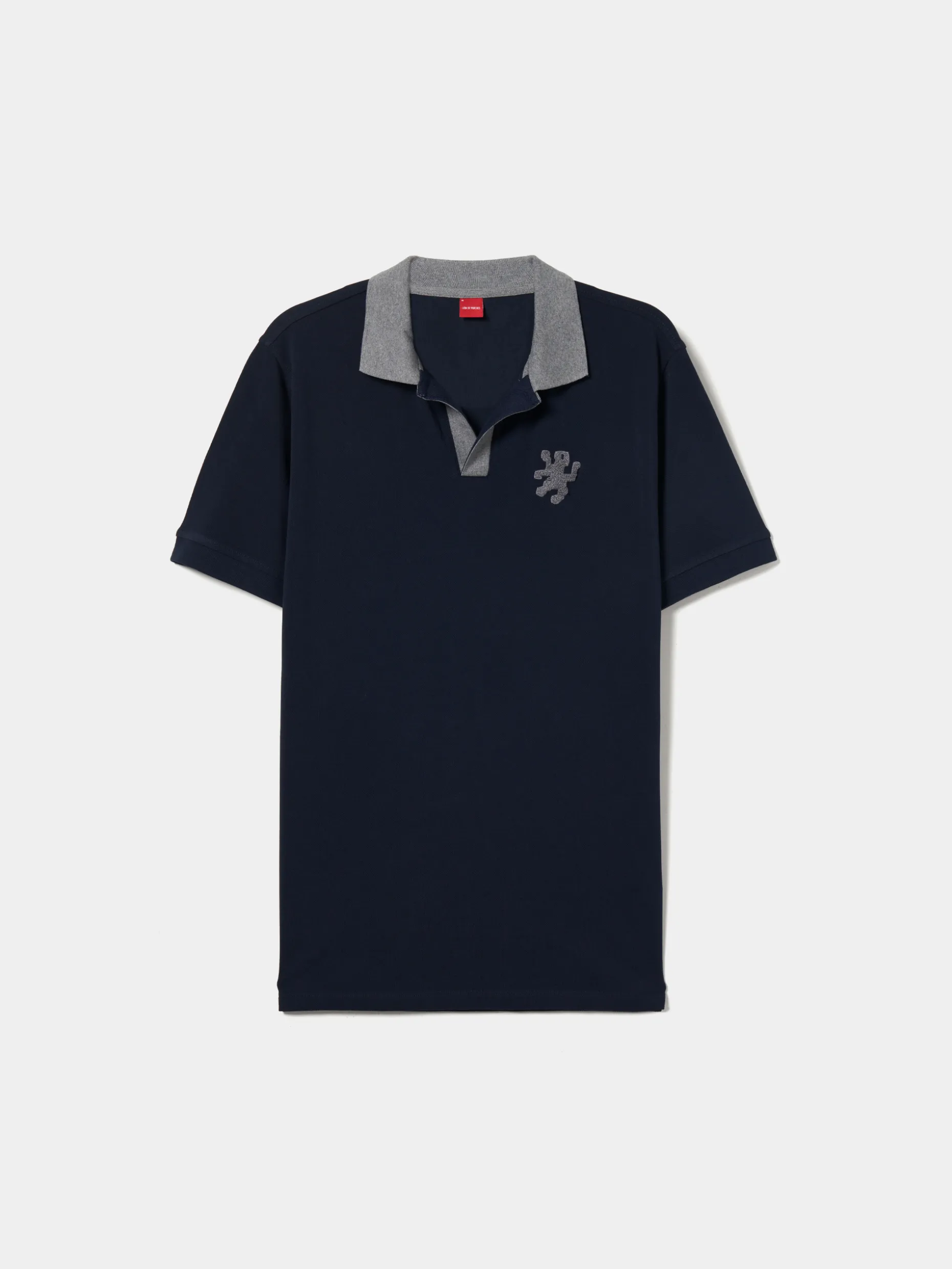 Polo piqué sem botões gola em contraste