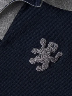 Polo piqué sem botões gola em contraste