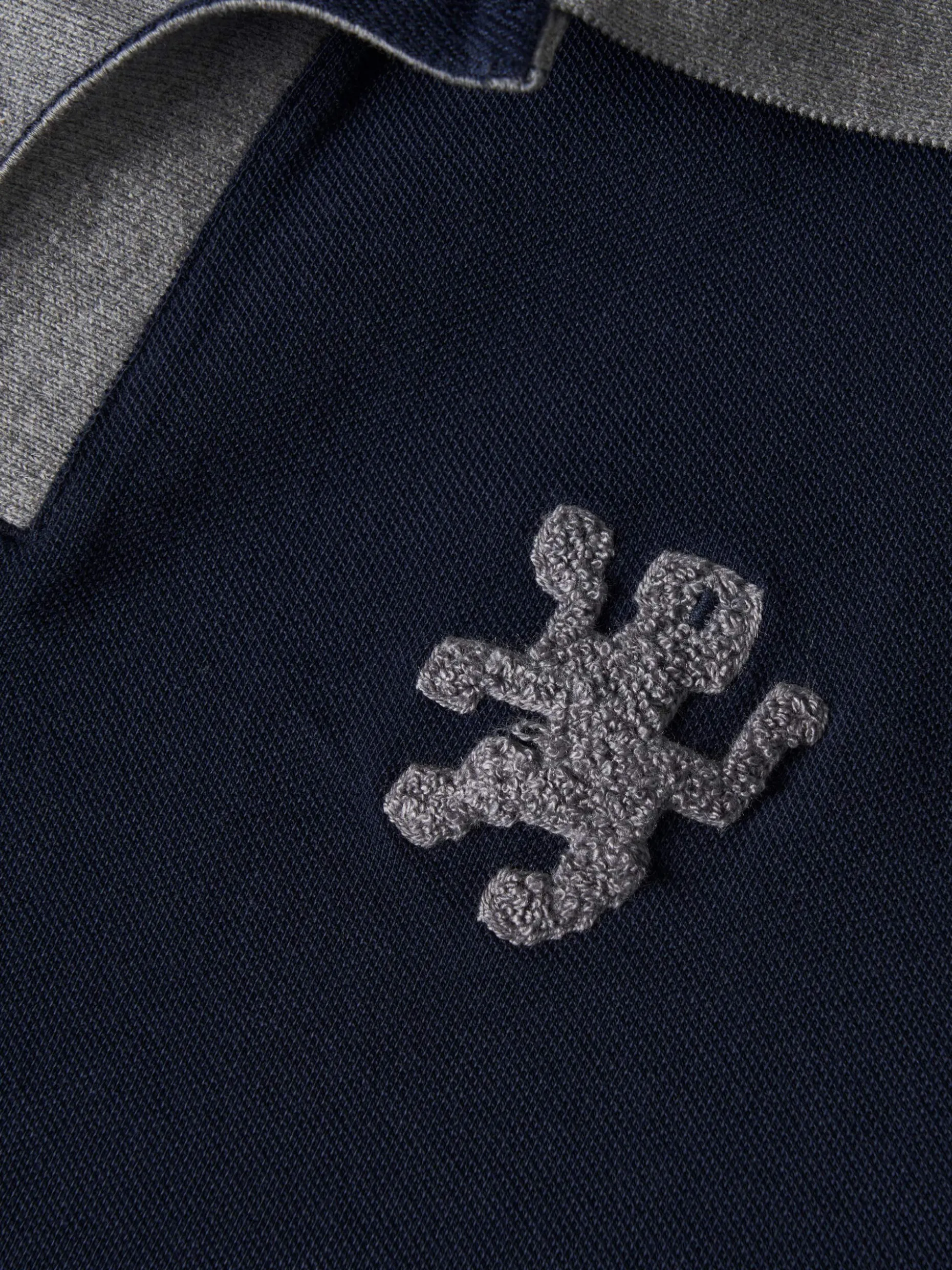 Polo piqué sem botões gola em contraste