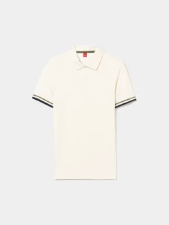 Polo piqué slim fit com riscas