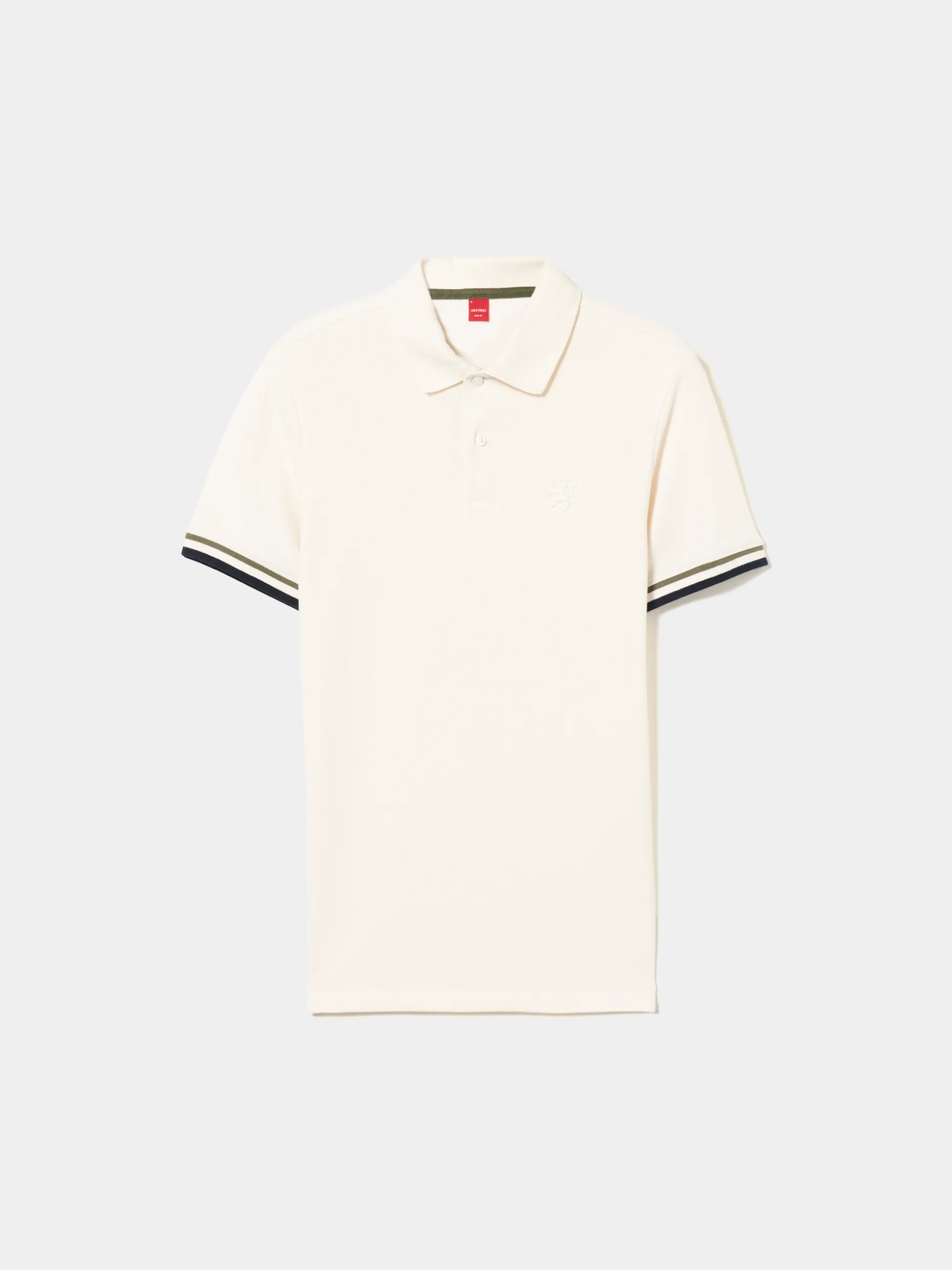 Polo piqué slim fit com riscas