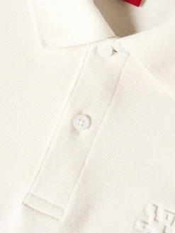 Polo piqué slim fit com riscas