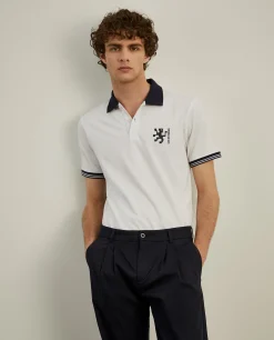 Polo piqué slim fit em algodão
