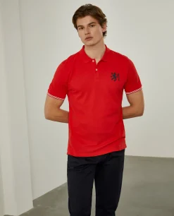 Polo piqué slim fit em algodão