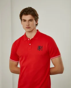 Polo piqué slim fit em algodão