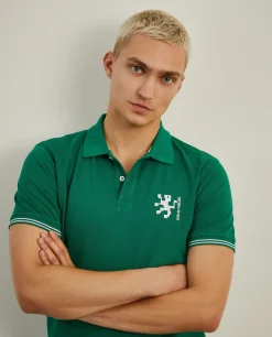 Polo piqué slim fit em algodão