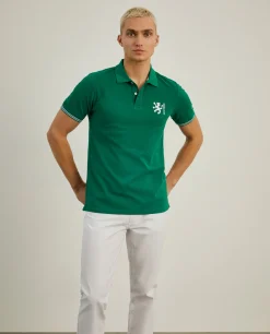 Polo piqué slim fit em algodão