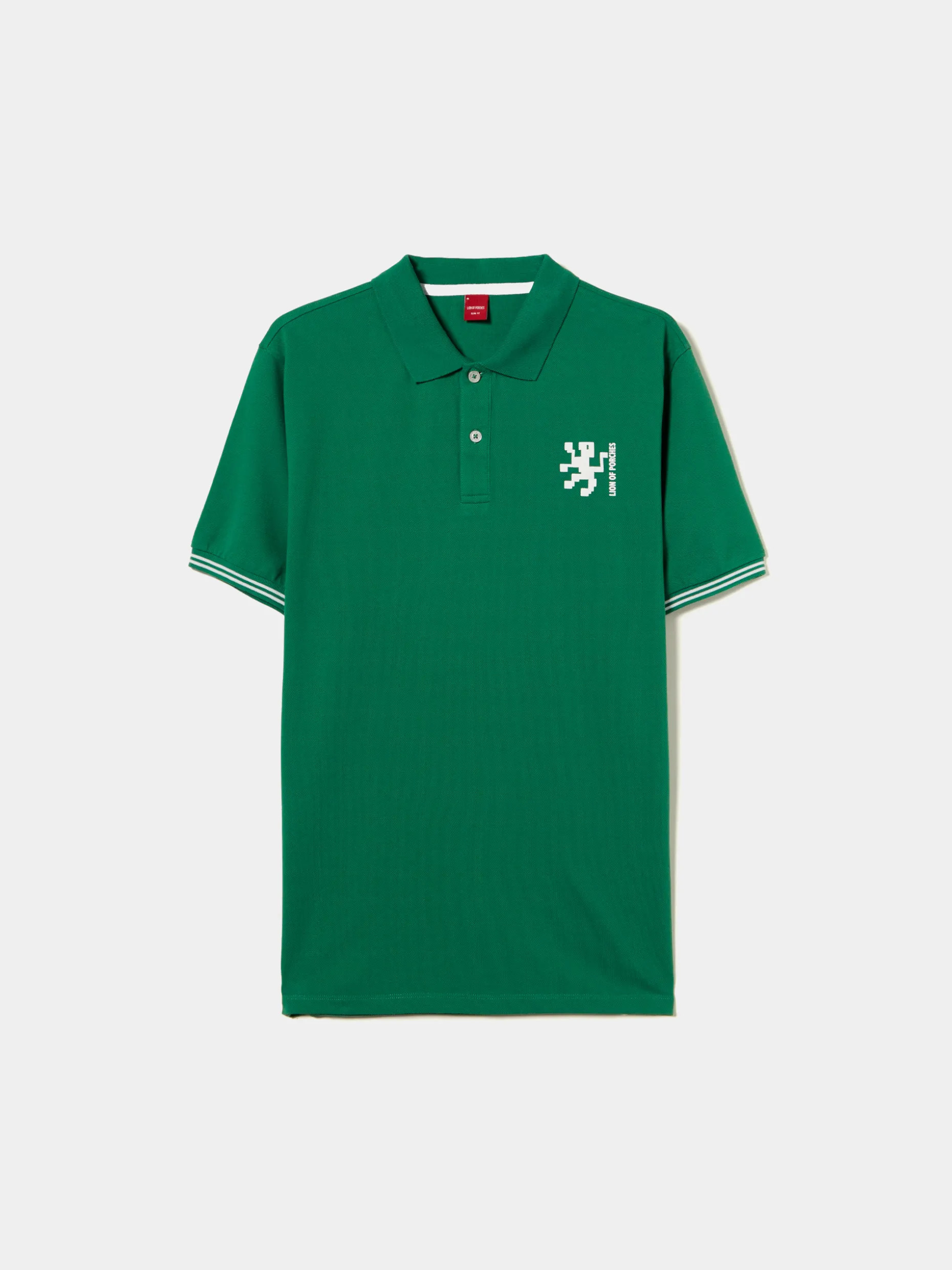 Polo piqué slim fit em algodão