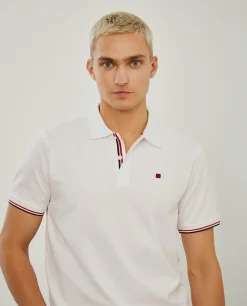 Polo piqué slim fit em algodão