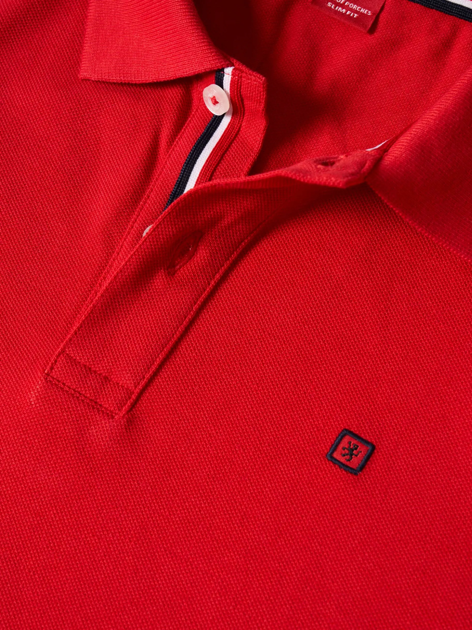 Polo piqué slim fit em algodão