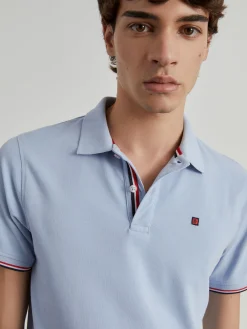 Polo piqué slim fit em algodão