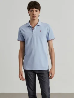 Polo piqué slim fit em algodão