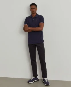 Polo piqué slim fit em algodão