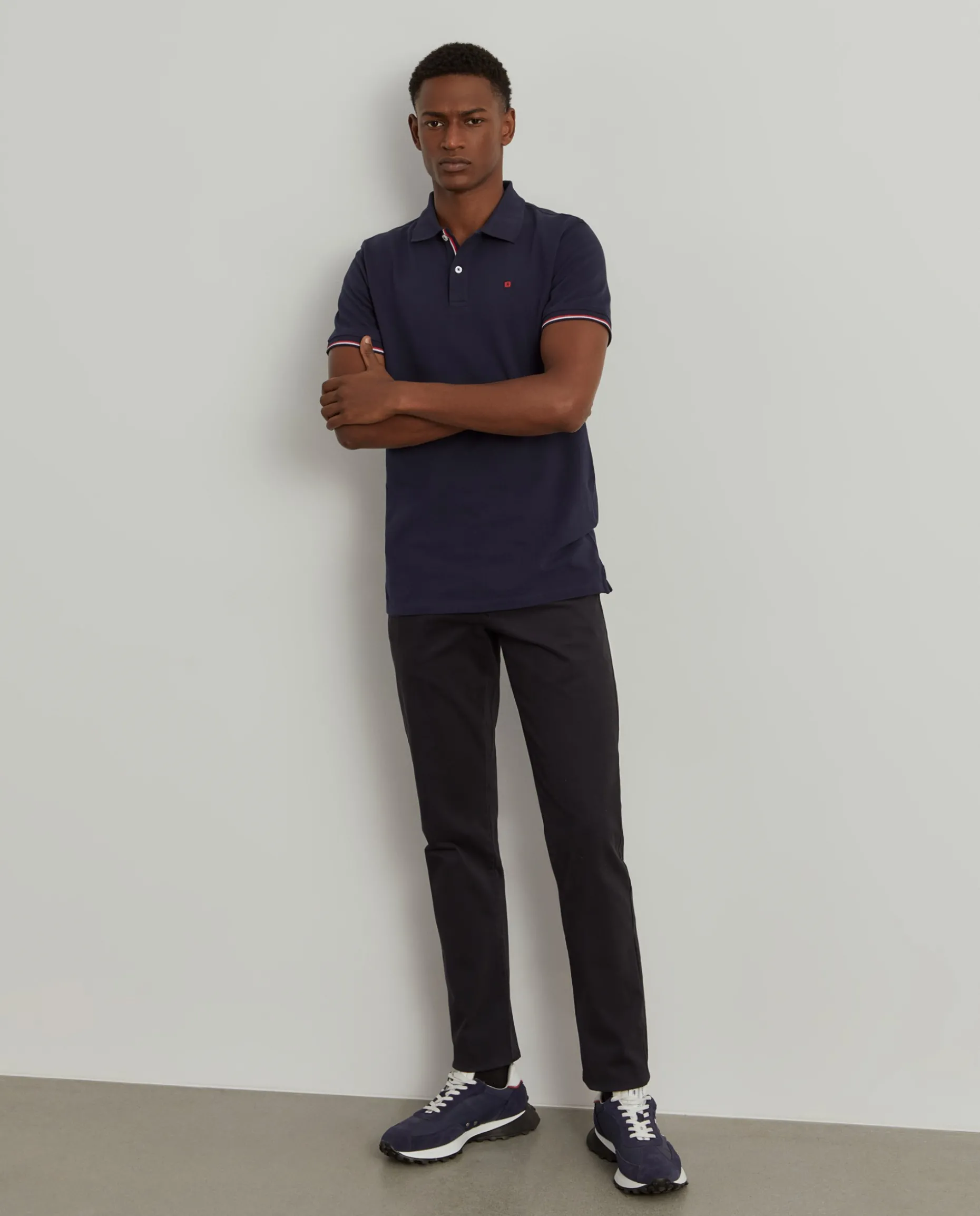 Polo piqué slim fit em algodão