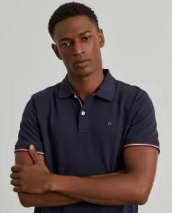 Polo piqué slim fit em algodão