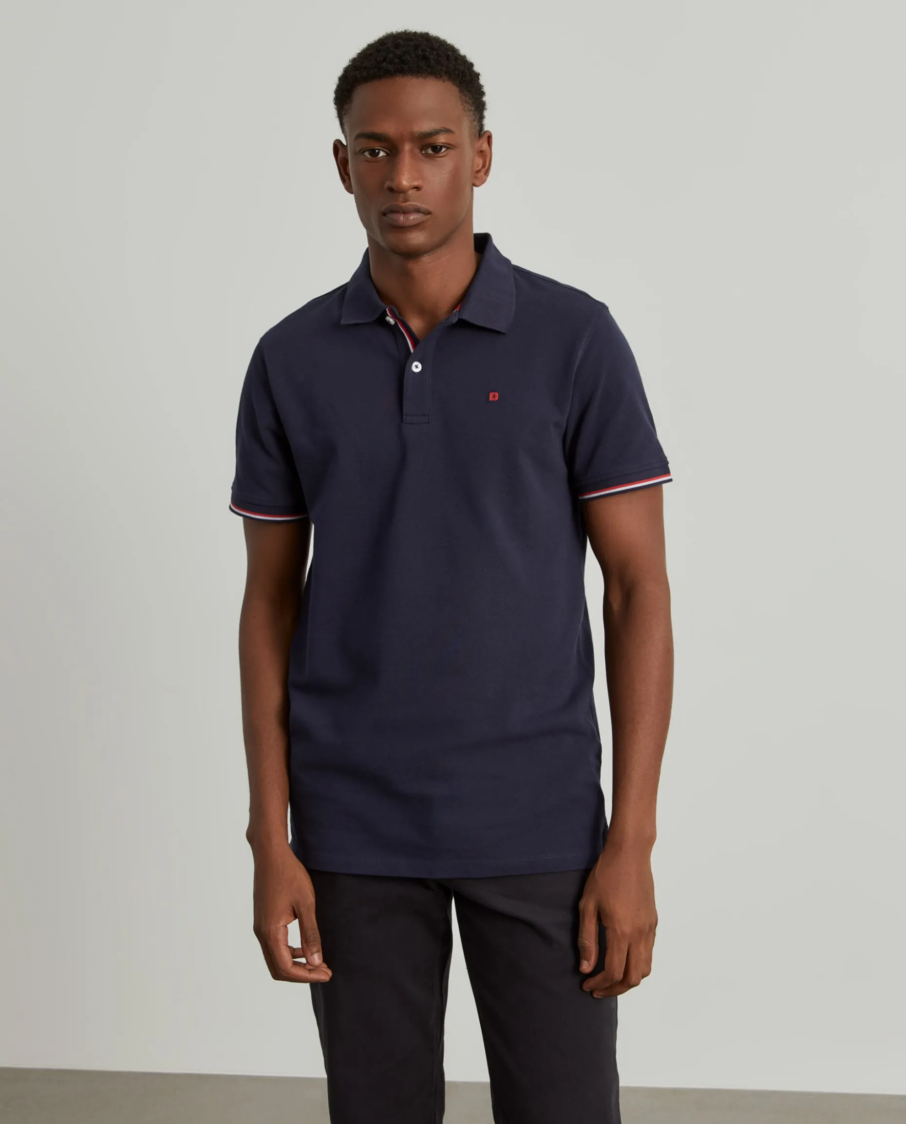 Polo piqué slim fit em algodão